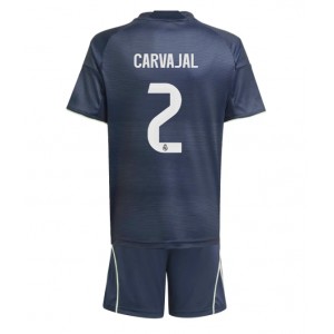 Real Madrid Daniel Carvajal #2 Jalkapallovaatteet Lasten Vieraspeliasu 2025-26 Lyhythihainen (+ Lyhyet housut)